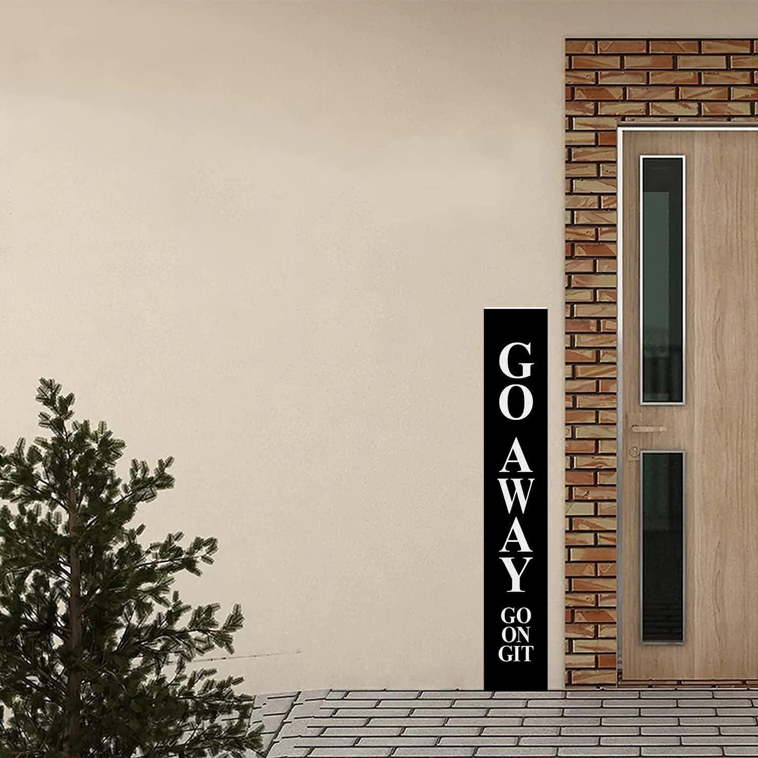 UfcellStore Welcome Sign for Front Door-"Go Away" - Black porch sign 48 Inch Yard Porch Sign for Front Door Decorations