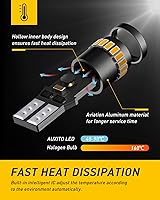 Vista 7 de AUXITO 194 Bombilla LED Ámbar Amarillo 168 2825 W5W T10 Cuña 24-SMD 3014 Chipsets Bombillas de Repuesto para Luces de Cúpula, Mapa, Placa