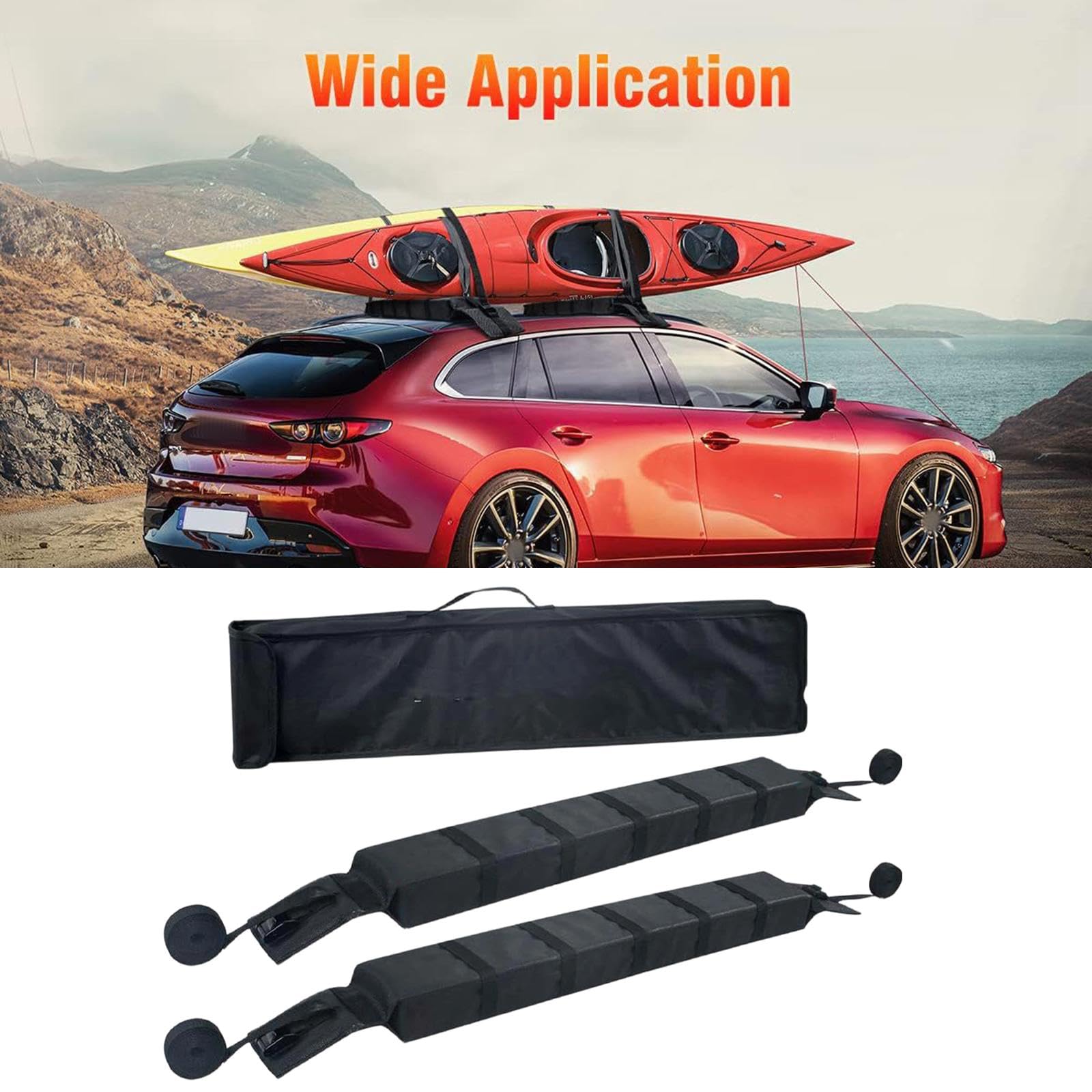 Gralara Almohadillas para Portaequipajes de Kayak, Soporte para Techo de Coche, Portatablas de Surf para Kayaks