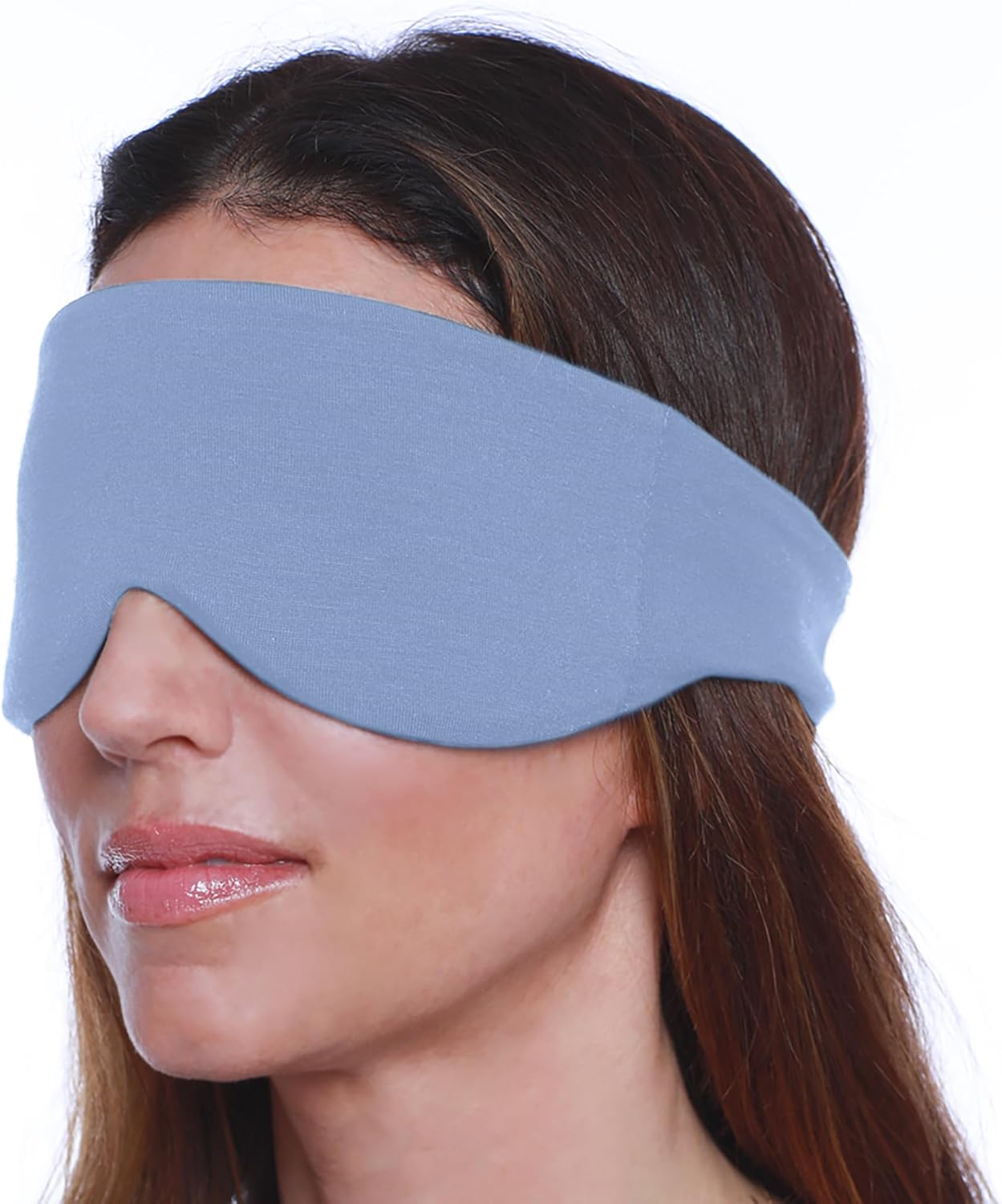 Happyluxe Escape Sleep Mask – Buttery Soft Airplane Eye Mask for Sleeping or Napping in Bed. Machine Washable. – Serenity Blue, Made in USA