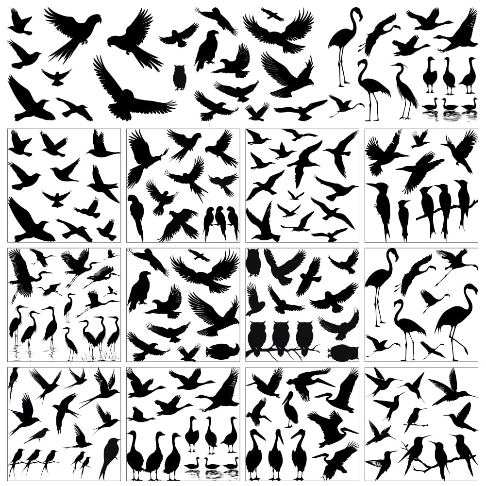 Autocollants silhouette d'oiseau pour habiller les murs vides avec un décor noir élégant