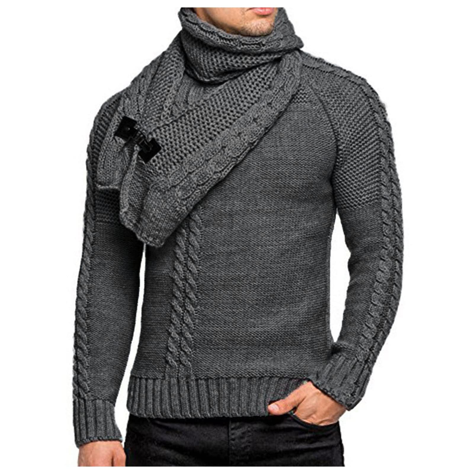 Pull Col Roulé Homme Automne Hiver Ajusté Manches Longues Moderne Serré Col Montant Thermal sous-Pull Sport Extérieur Pull De Travail Marque Pas Cher Haut Thermique Col Roulé