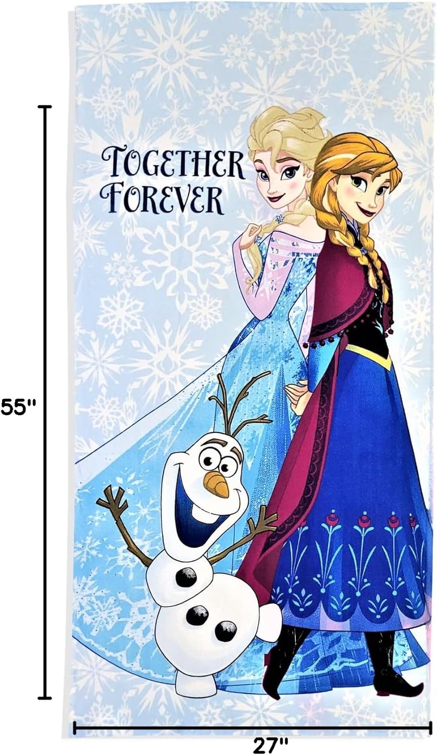 ROYAL WEAR Kids Official Licensed Character Soft Beach/Hooded Bath Towel (Frozen Together Forever, 40 x 60)