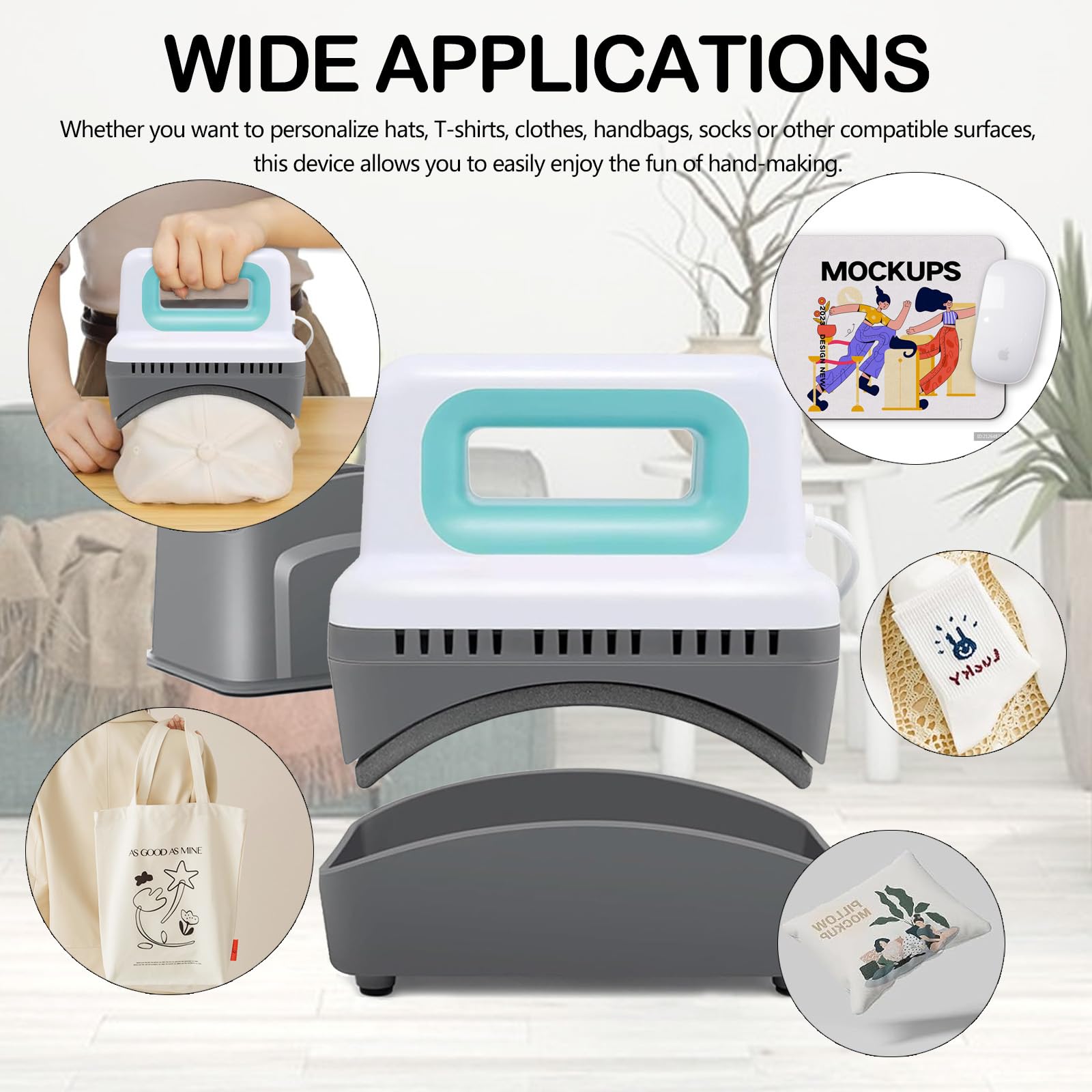 Pressa a Caldo Mini, Macchina per Pressatura Cappelli 4 Livelli Riscaldamento Macchina per Trasferimento Termico con Base Sicurezza Isolata Curva Capace Spegnimento Automatico