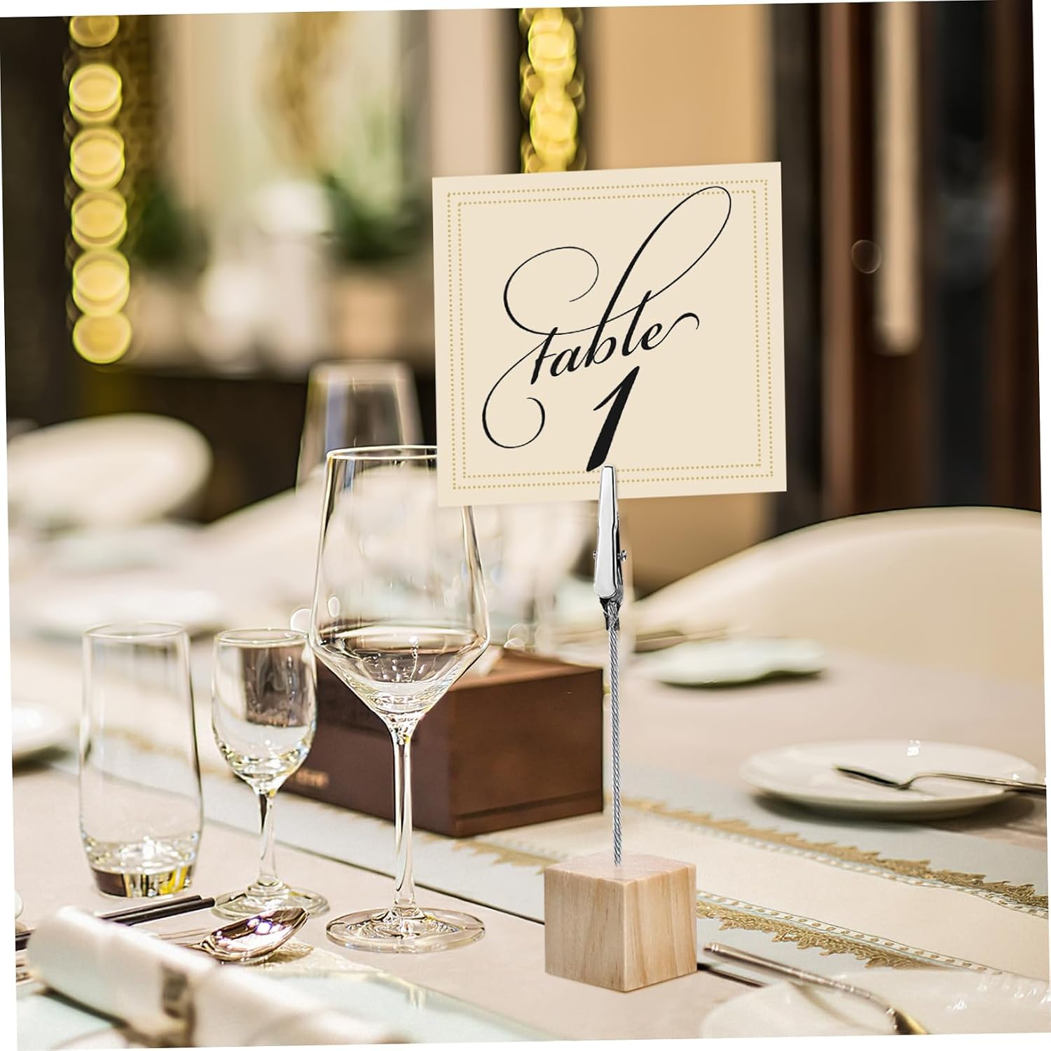 20pcs Versatile Table Card Holders Photo Holder Stands Vertical Memo Wood Material Multi for Home Office
