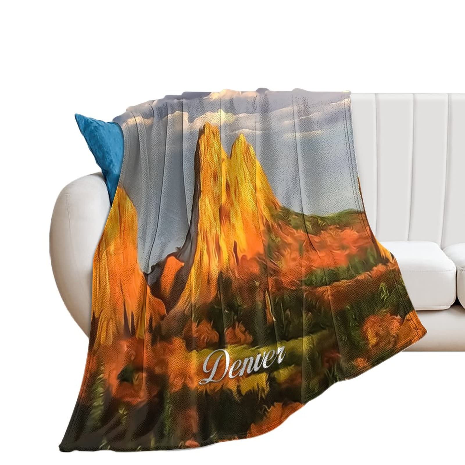 Couverture flanelle paysage naturel 127x152 cm, le cadeaux pour elle idéal