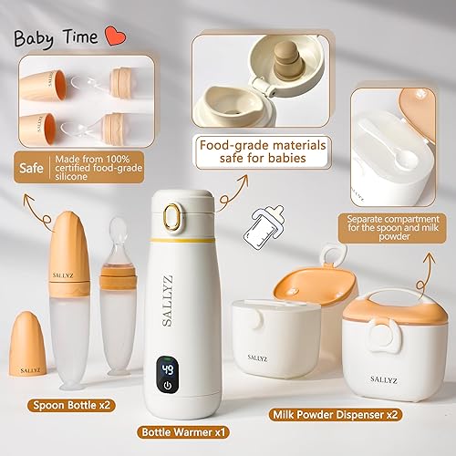 Miniatura 3 de Nomad - Calentador de biberones portátil, calentador de leche inalámbrico para bebés con batería de 10500 mAh, incluye 2 cucharas y 2 recipientes de