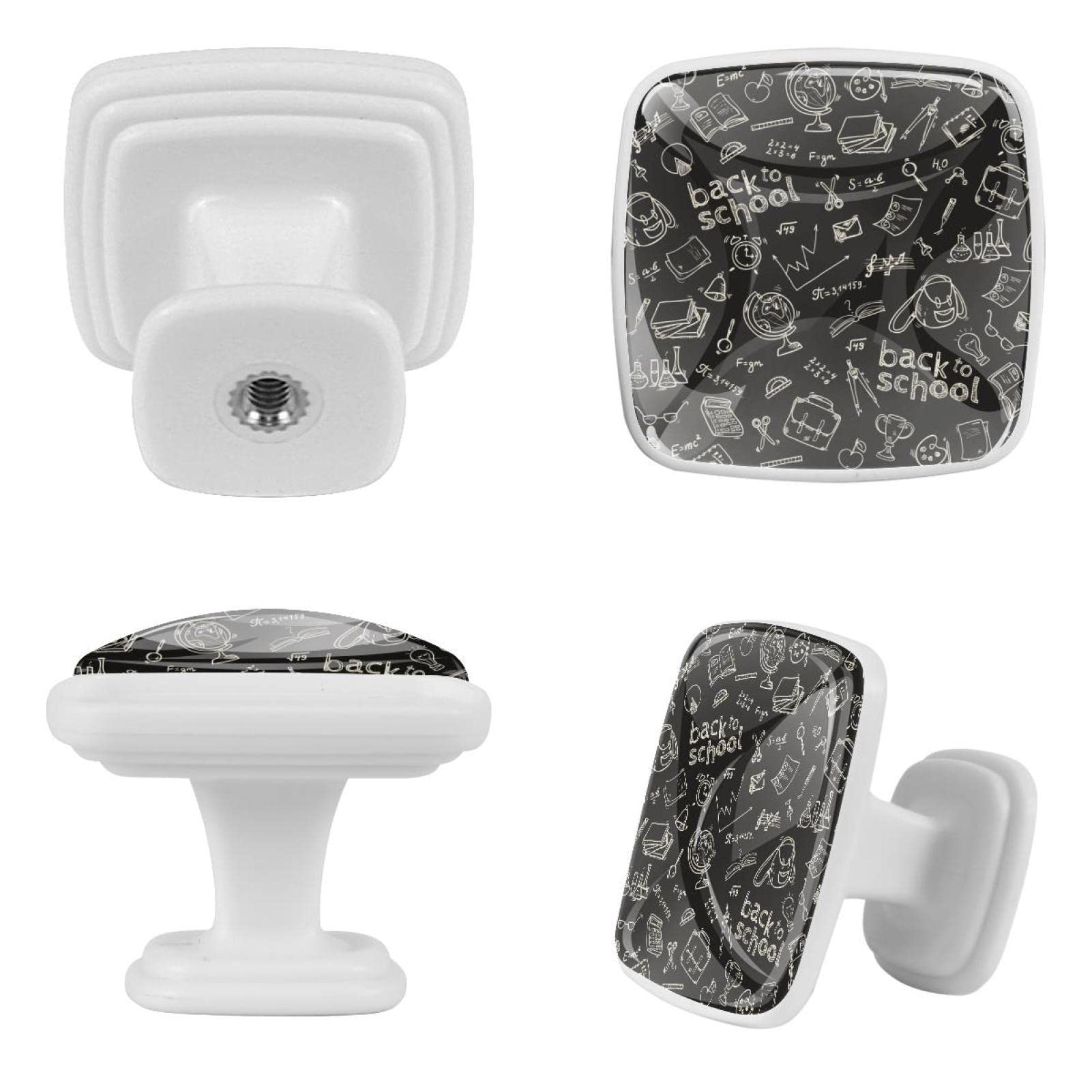Boutons d'armoire TBOUOBT Lot de 12 poignées pour commode en motif tableau noir