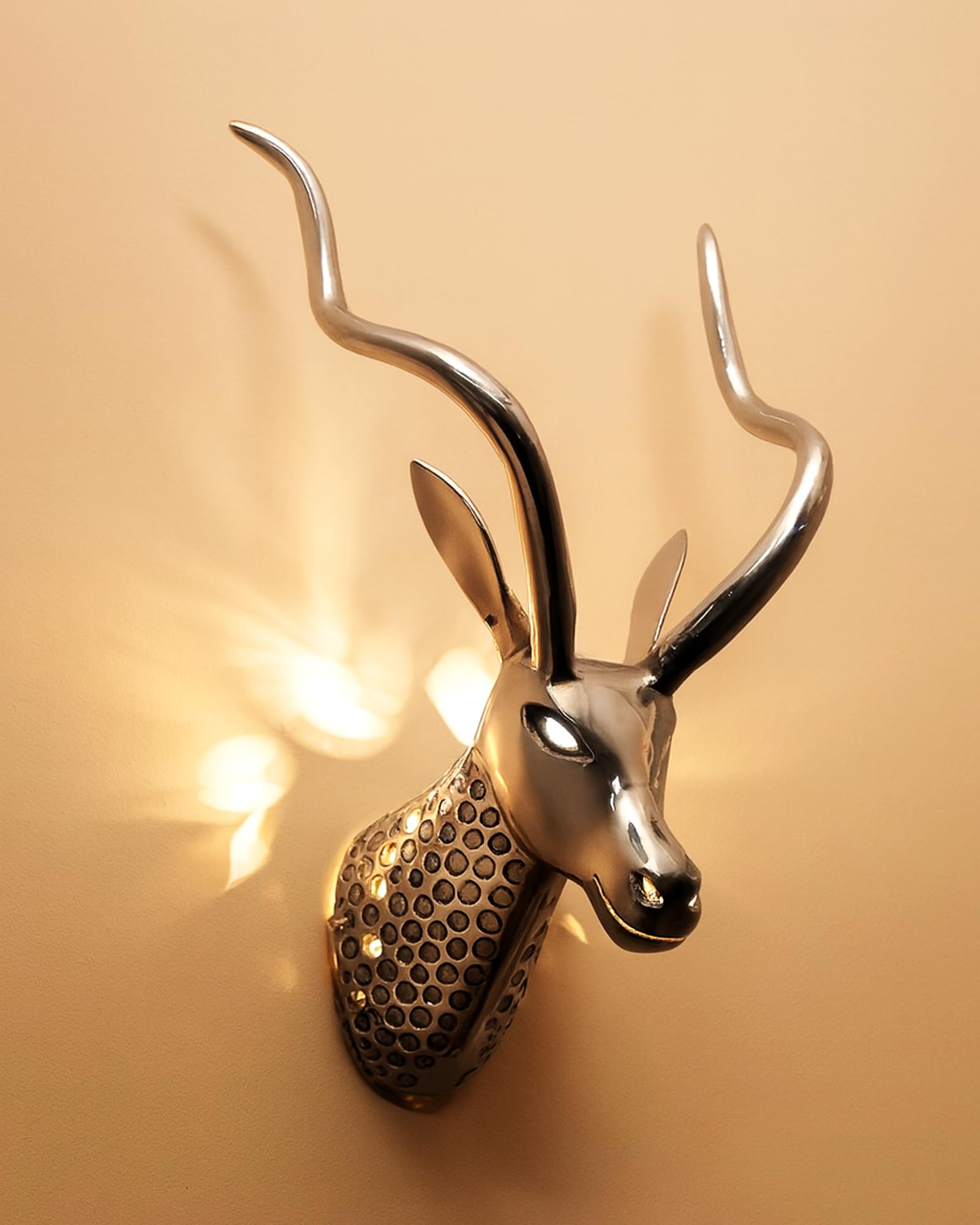 Homesake Trophy Deer Head Wall Light, Wall Art Deco Metal Lamp, Modern Antler Wall lamp,Living Room,Bar,Cafe-image-36