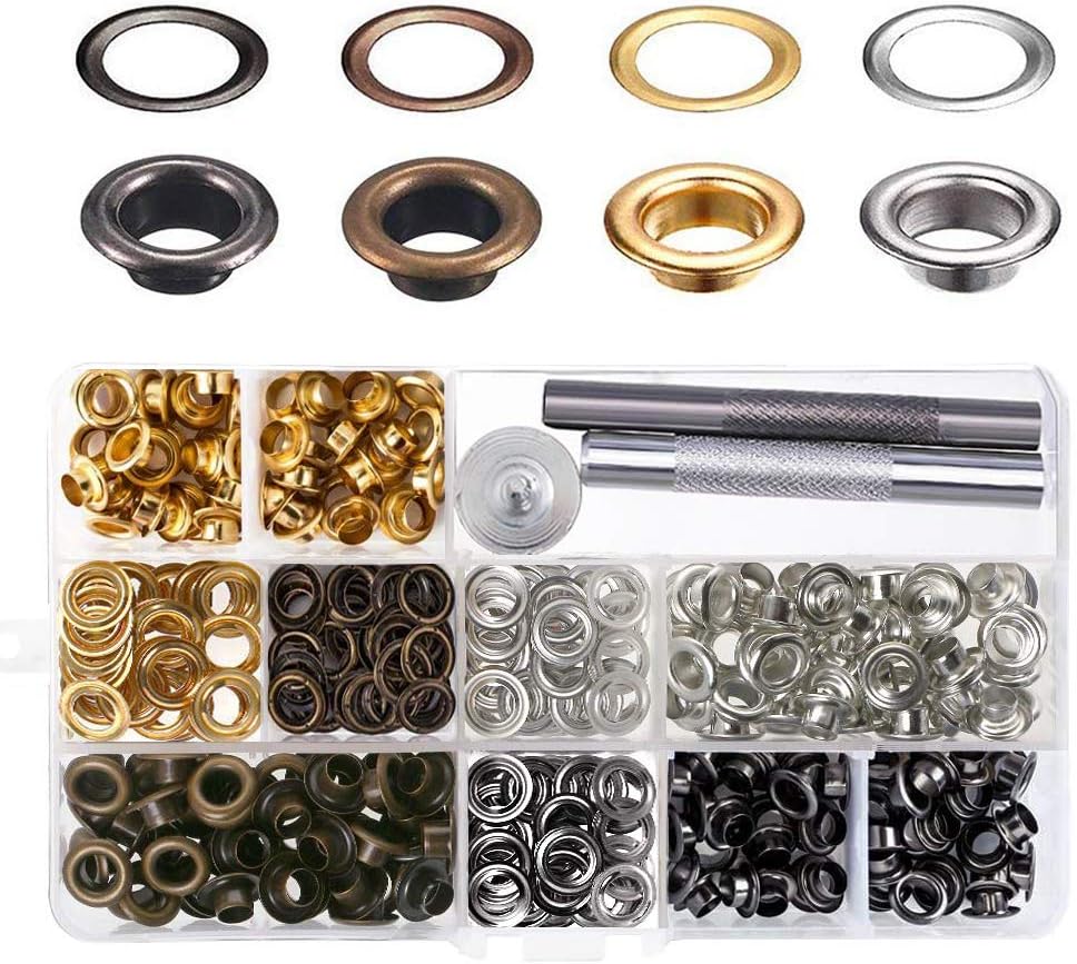 Frevoitna Kit de Grommets Eyelets Outils, Oeillet Couture 10mm, Trousse