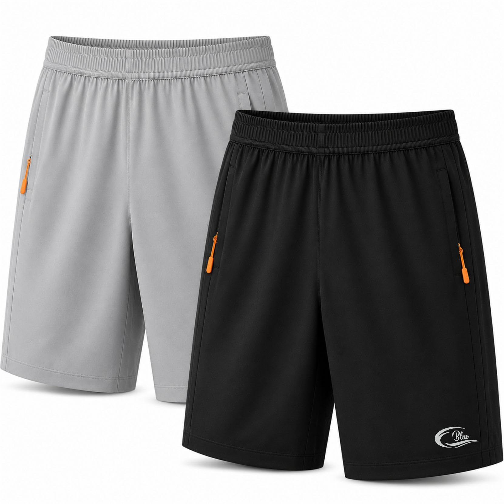 CBlue Men's Outdoor Quick Dry Lightweight Sports Shorts with 2 Zipper Pockets, Breathable Hiking Running Gym Workout Athletic Shorts | Quick Dry Sports Shorts with Zipper Pocket-image-49