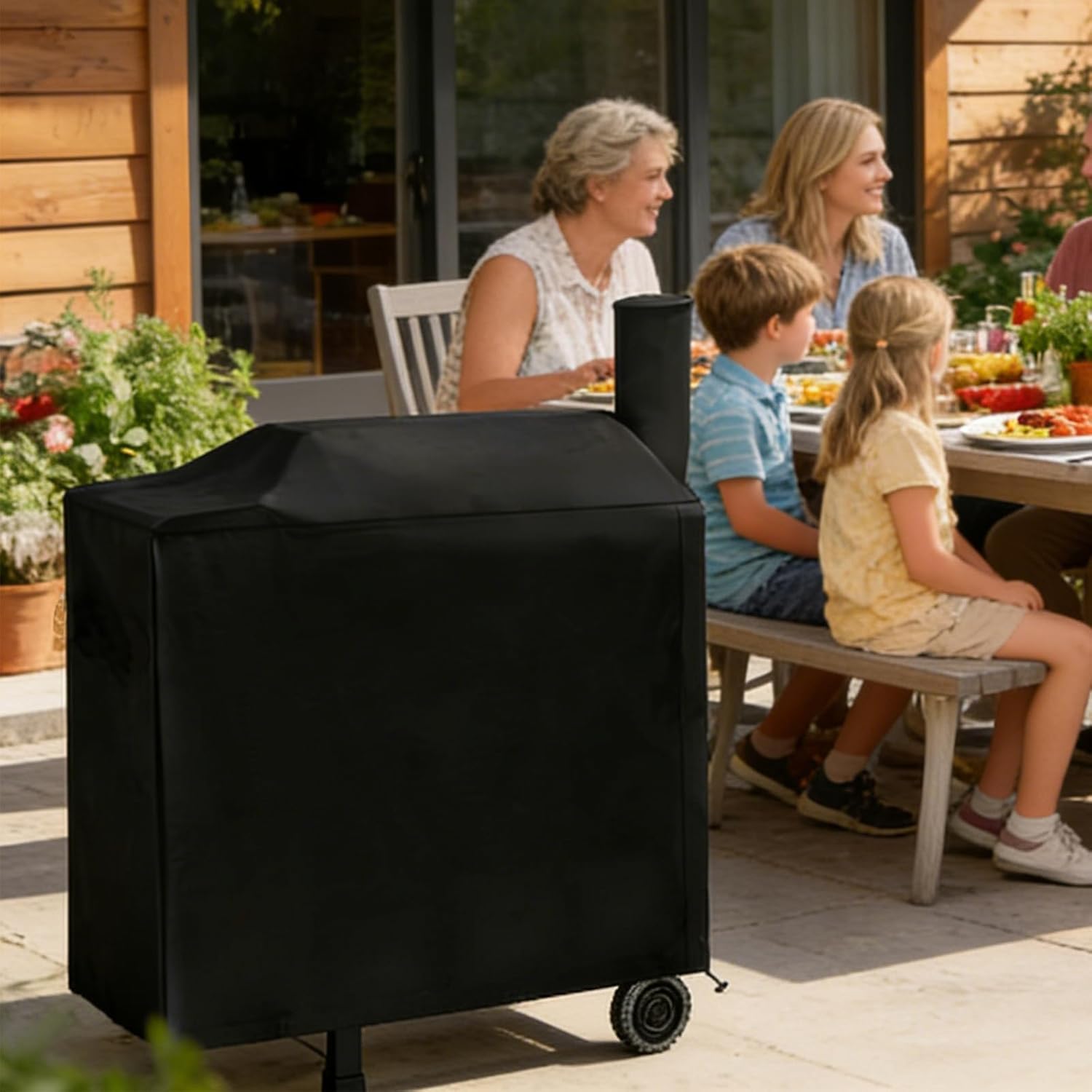 Grill Cover for Z Grill 700 Serial Wood Pellet Grills, for ZPG-450A ZPG-550B Grills, 600D Heavy Duty Waterproof UV Fade Resistant Full Length Z Grill Cover, Year-Round Outdoor Protection
