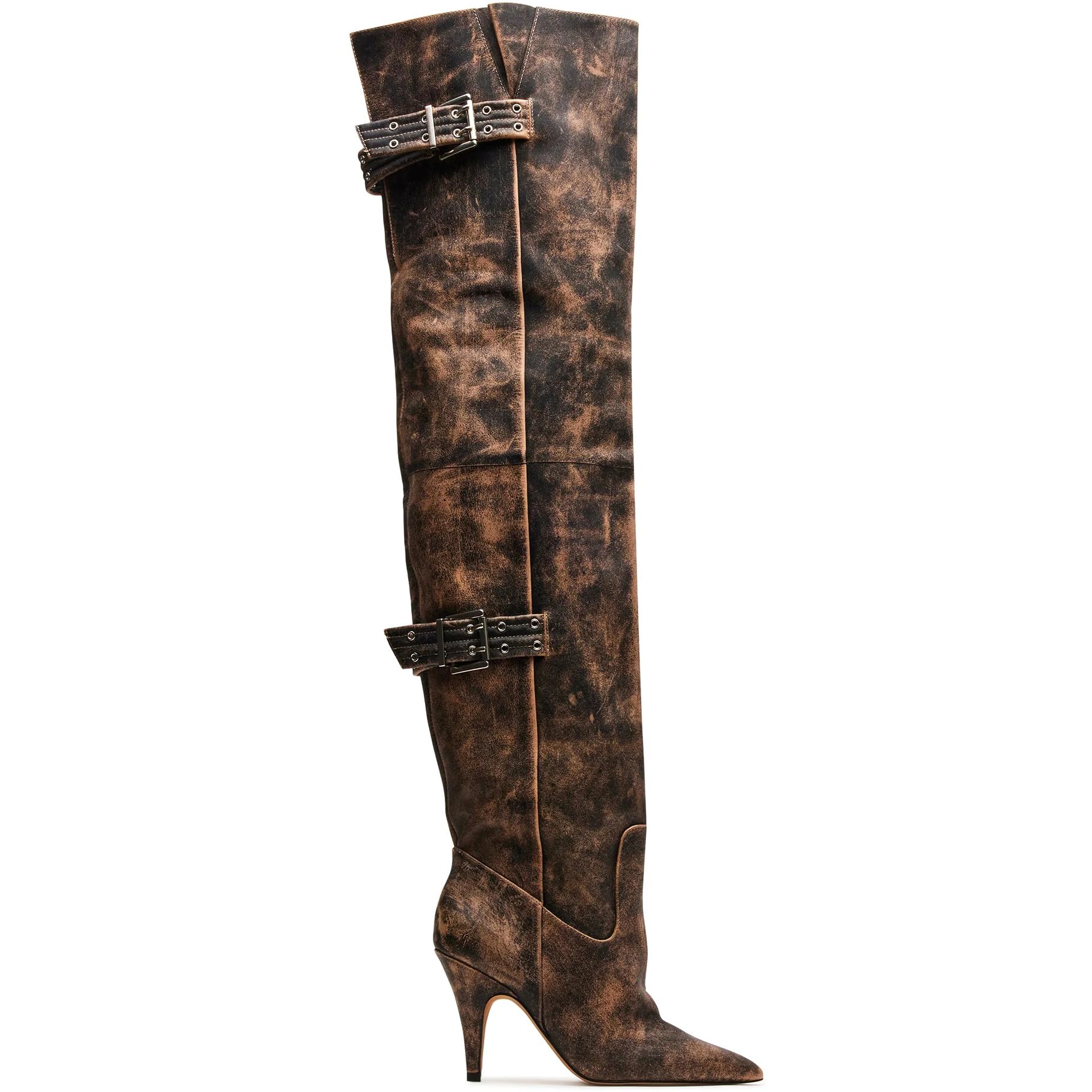 Over the Knee Boots for Women Closed Pointed Toe Boots Pull On Booties Classic Casual Outdoor Vintage
