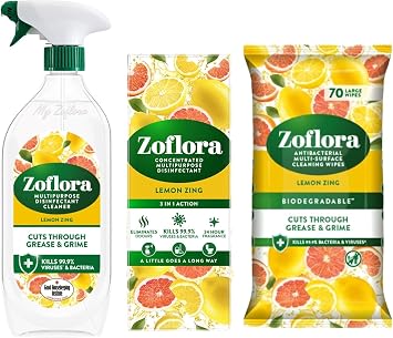 Zoflora - Lemon Zing Trigger Spray - 800ml - 6 Pack