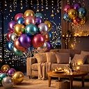 Darath Metallic Balloons 50 Pcs – Multicolour Latex Balloon Set for Birthday Decoration Kit, Anniversary, Baby Shower, Bride To Be, Wedding, Haldi & Party Decor | Helium Gas Filling Ballons gallery image