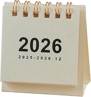 2026デスクカレンダー、12か月の毎日のスケジューラ、2.56x2.76x1.18インチ、紙計画と整理ツール、使いやすいデザイン、オフィス、学校、教室、白/クリーム/グリーンに最適