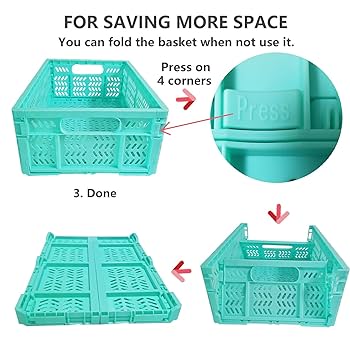 Amazon.com: PTEREIW 20L Folding Crate, 4Pack Plastic Storage