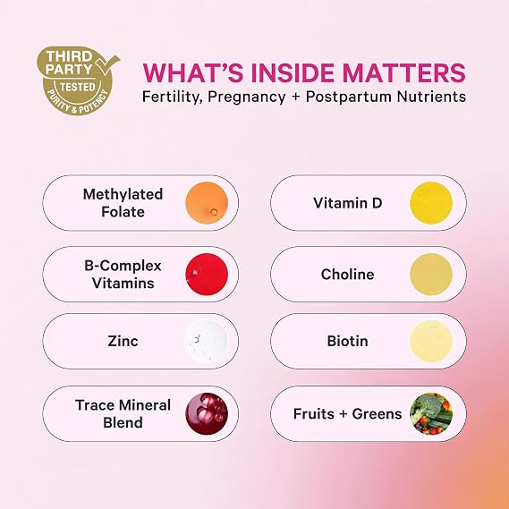 Pink Stork Liquid Prenatal Vitamins for Women Berry, 32 Servings