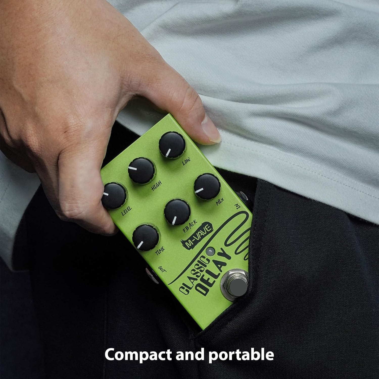 Guitar Delay Pedal Analog Stereo Echo Effect with True Bypass, 600ms Delay Time, 2-Band EQ for Electric Guitar Bass Pedalboard Studio Live Performance