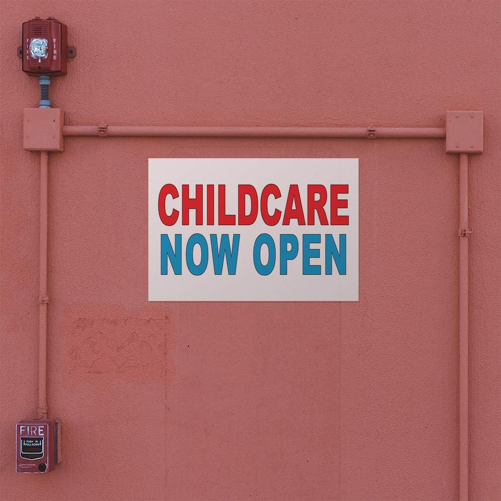 Decal Stickers Multiple Sizes Childcare Now Open Red Blue Industrial Vinyl Safety Sign Label Business 36x24Inches