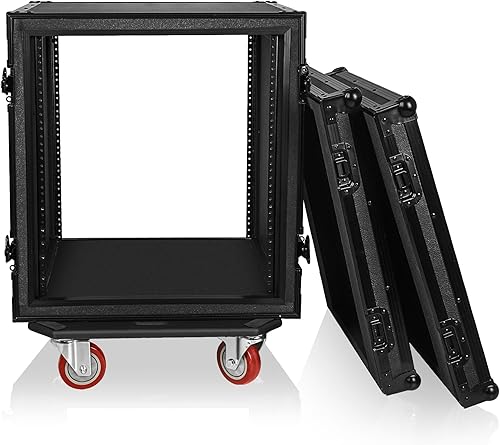 Miniatura 40 de Sound Town Shock Mount 12U ATA Rack Case con 21" de profundidad y ruedas, tamaño de 12 espacios - Grado Pro Tour (STRC-SP12UW)