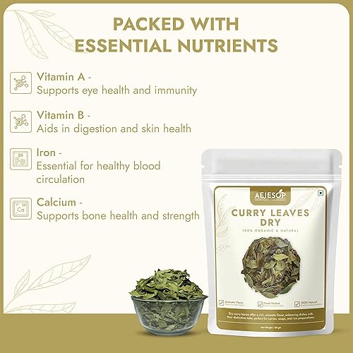Miniatura 6 de AEJESOP Curry Leaves dried, Curry Leaf from India, 1.76oz(50 g)