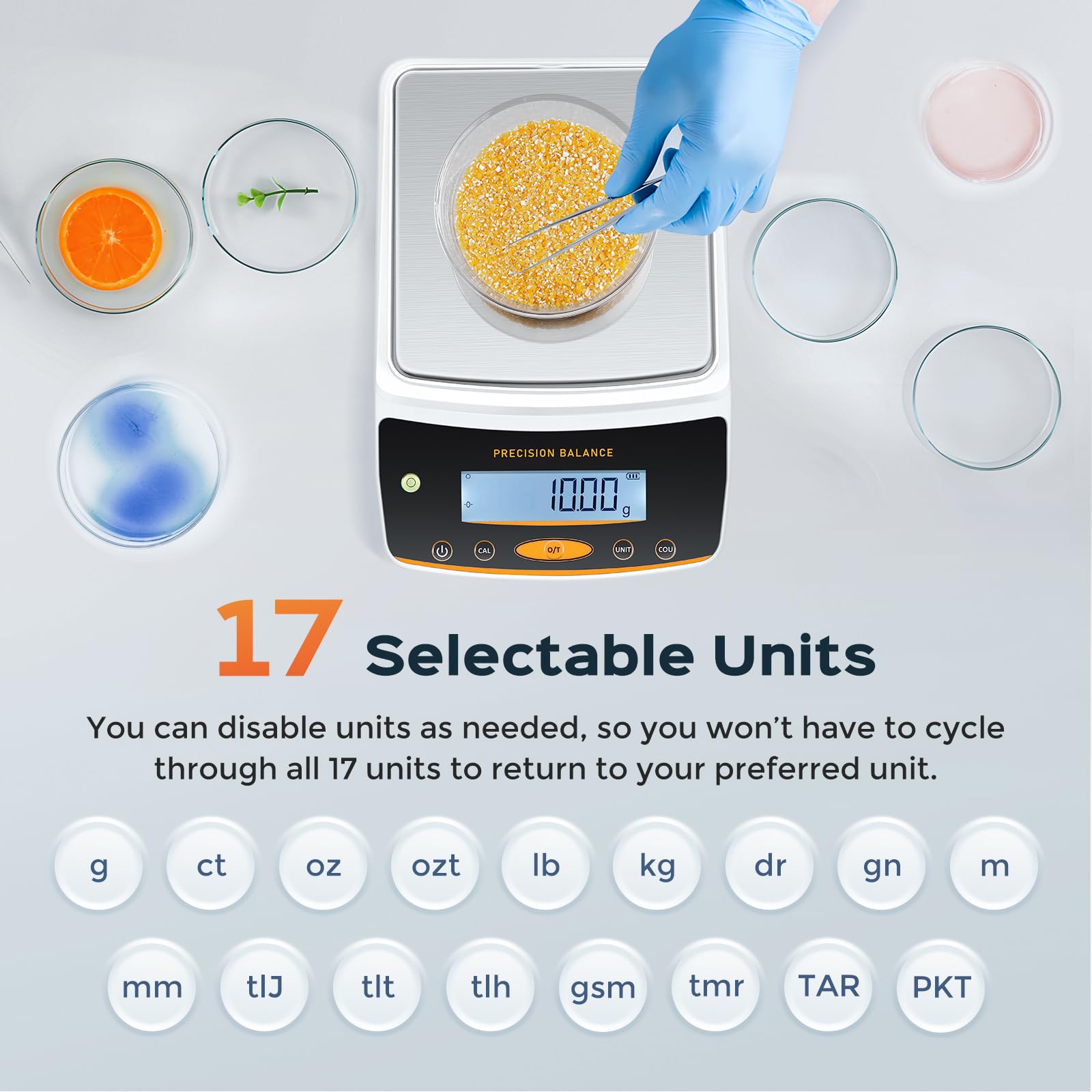Bonvoisin Báscula de laboratorio: 5000 g x 0,01 g, báscula digital recargable con interfaz RS232, precisión de 0,01 g
