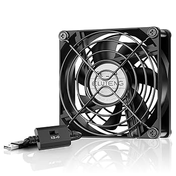 ELUTENG 120mm Fan With 3 Speed 5V USB Powered Case Fan 1500PRM Gaming PC Portable Cooling Suitable For Tablet TV Receiver Router DVR Play Station Xbox Computer And More