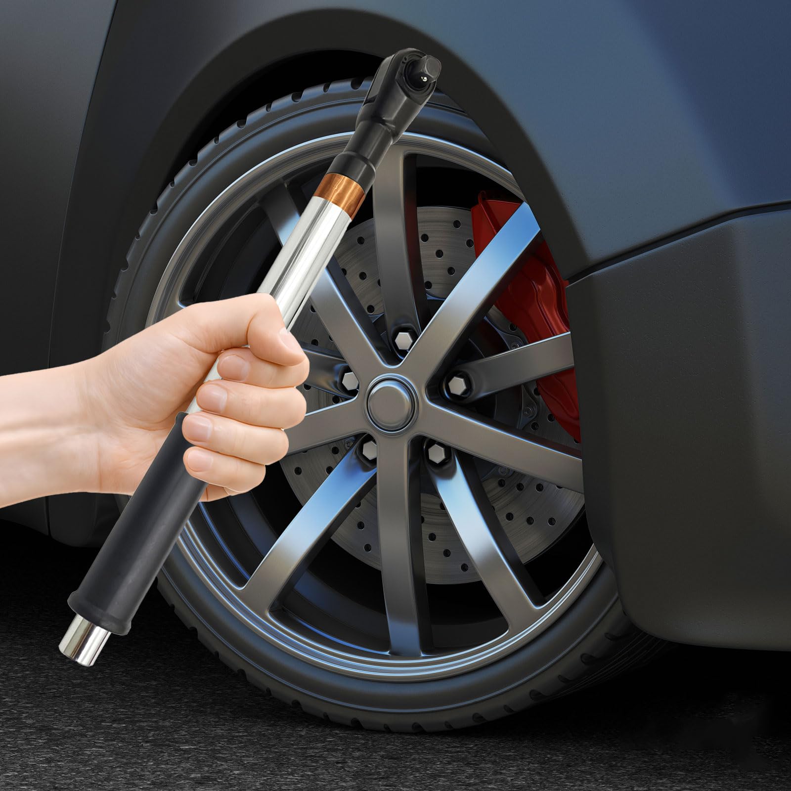 Clé de prolongation pour perceuses, Clé à molette décalée, Clé à cliquet électrique, Clé à vis à chaîne (Avec 5 adaptateurs)