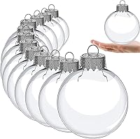 Vista 1 de Esferas de adorno de plástico transparente de 3.15 pulgadas, bolas de Navidad, adornos rellenables de bricolaje, adornos transparentes