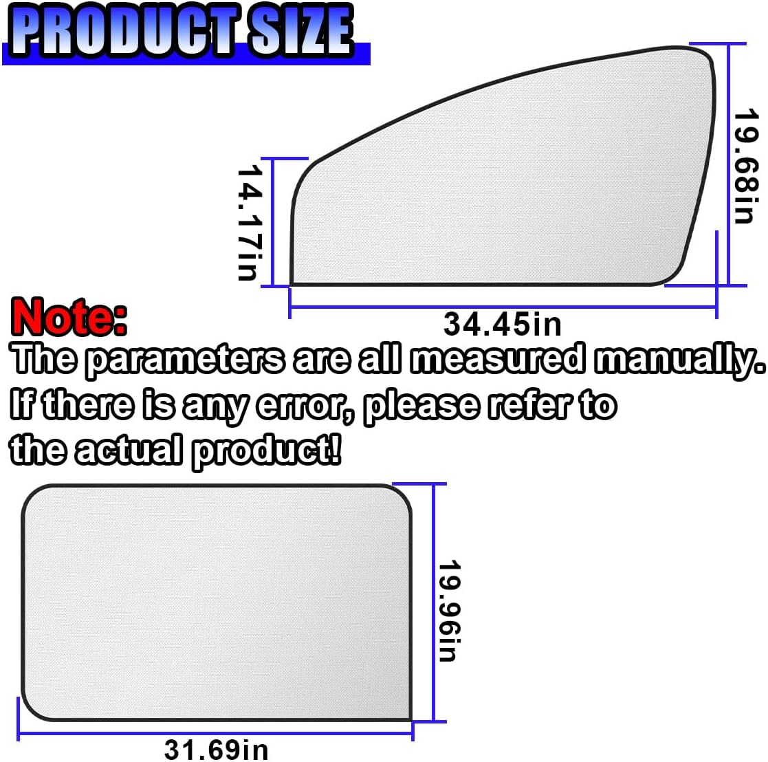 Magnetic Car Front & Rear Window Sun Shade, Full Blackout Auto Side Window Covers, UV Rays Protector Windshield Privacy Curtain, Sun Heat Blocker Auto Interior Accessory for SUV, Truck (4PCS)
