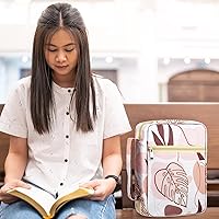 Vista 7 de Laumoi Funda para la Biblia para mujer, funda de Biblia floral de 10 pulgadas, bolsa protectora portátil para suministros de estudio bíblico, Varios