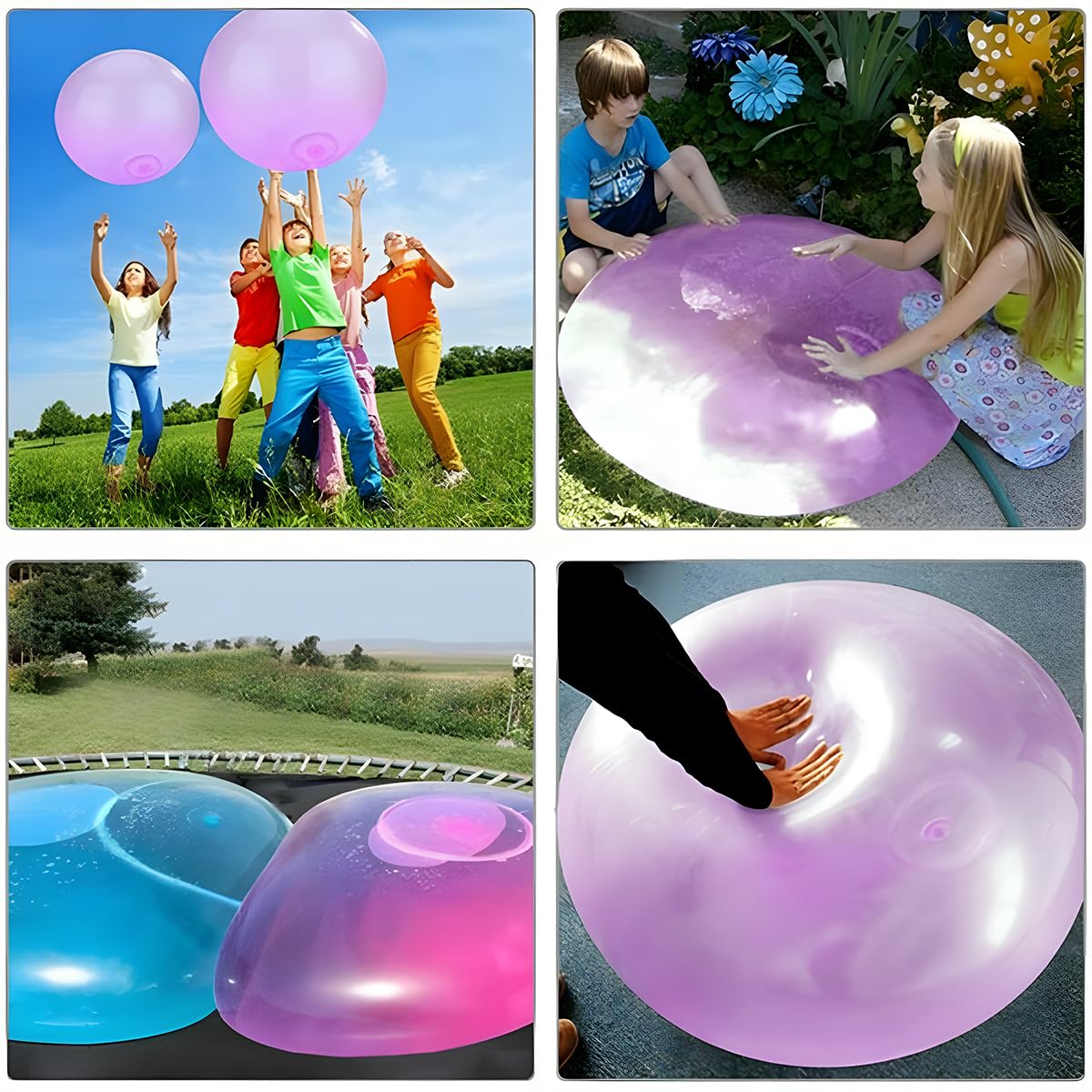 Nadmuchiwana bańka - opakowanie 2 kul z bąbelkami wodnymi piłka polo przezroczysta piłka wodna magiczna kula bąbelkowa piłka plażowa piłka ogrodowa impreza plenerowa (40 cm)