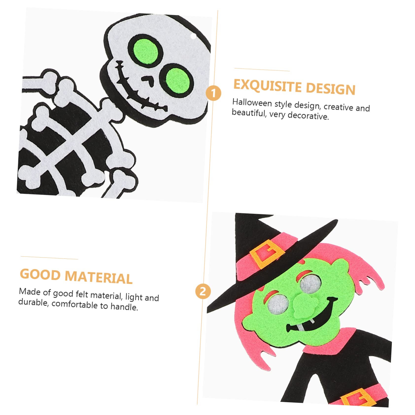 Didiseaon 20pezzi Decorazioni Di Halloween Feltro Pendenti Strega e Scheletro Accessori Per Feste e Addobbi Spaventosi Per Alberi e Finestre