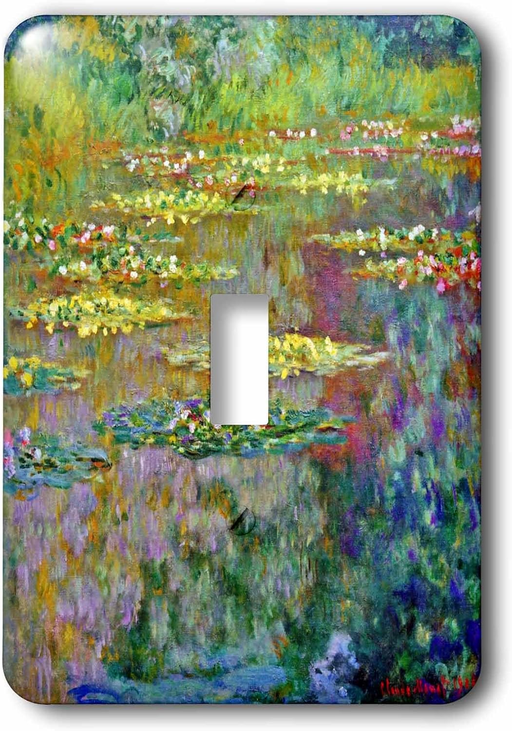 3dRose lsp_155656_6 Water Lilies by Impressionist Artist Claude Monet Waterlilies on Lake Famous Nature Impressionism Light Switch Cover image 4