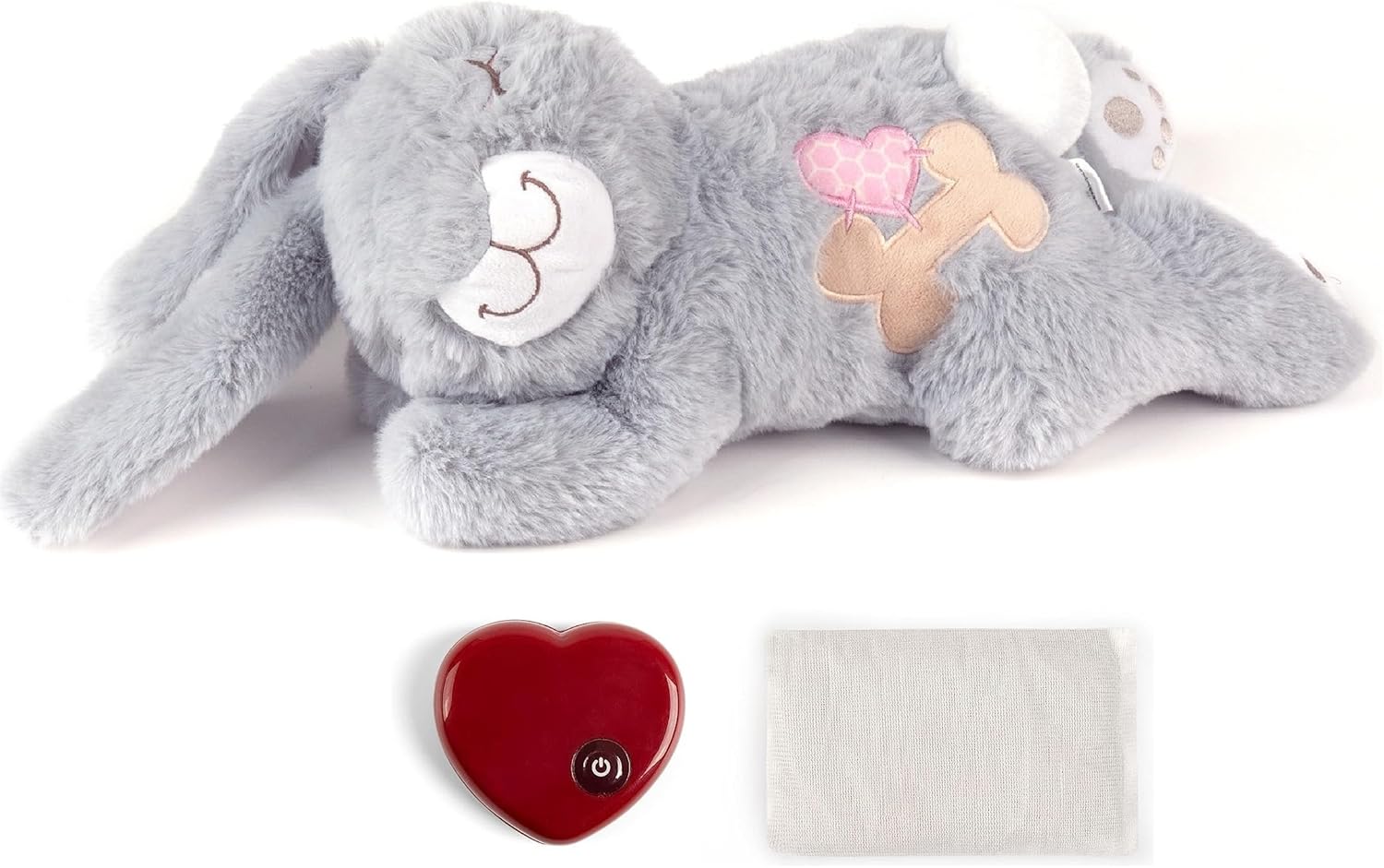 pet prime Snuggle Rabbit Puppy Heartbeat Comforter, Heartbeat toy for puppy, Dog Plush Toy
