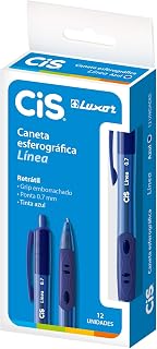 Caneta Esferográfica Retrátil, CiS, Línea Luxor, 48.9600, Azul, 0.7mm, 12 Unidades