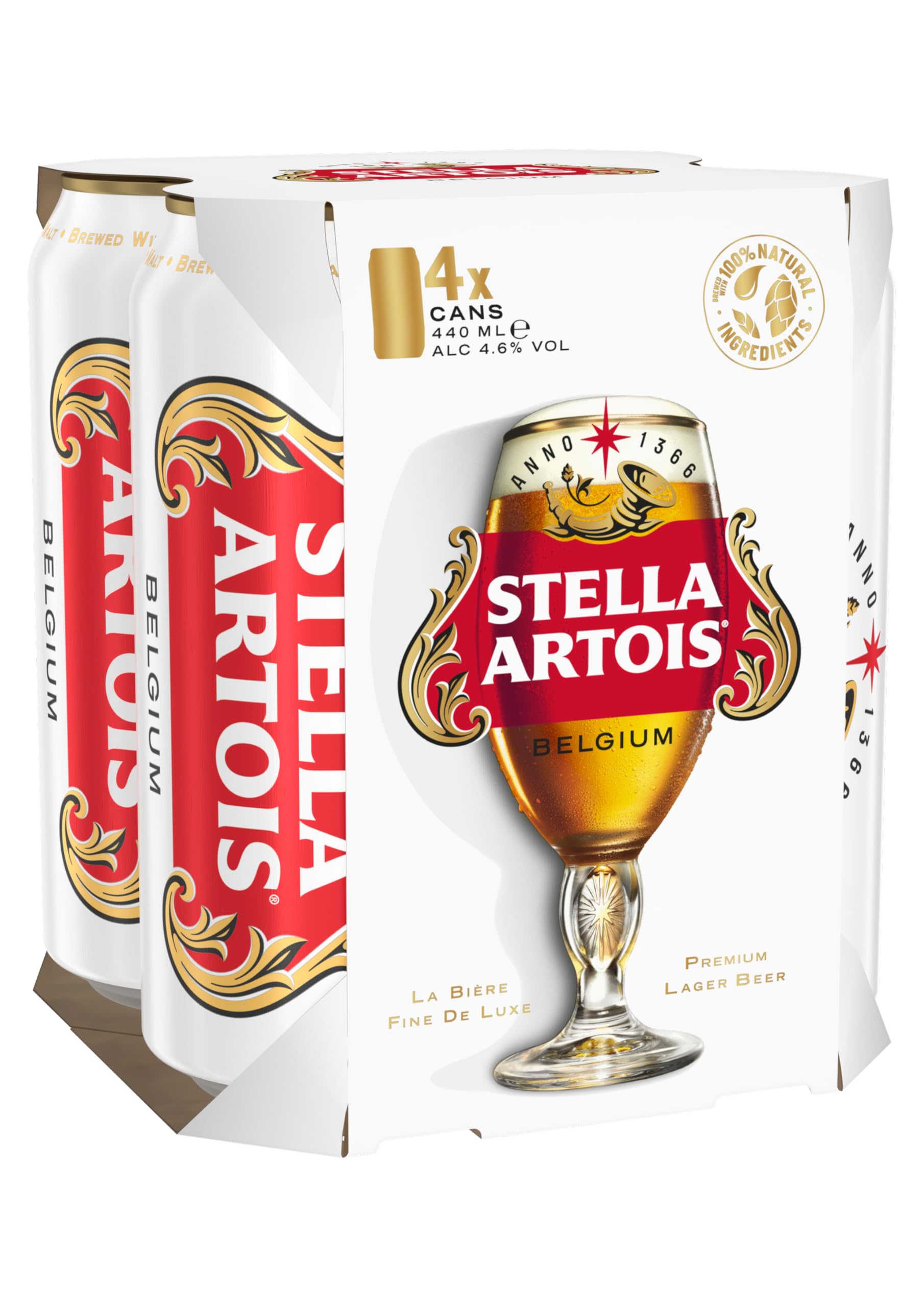 Stella Artois Lager Beer Can, 4 x 440m