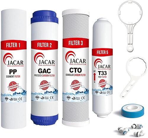 Miniatura 1 de Jacar Juego de repuesto de filtro de agua de ósmosis inversa de 4 etapas para remplaccionar el filtro RO, kit de sistema de filtro de agua RO para