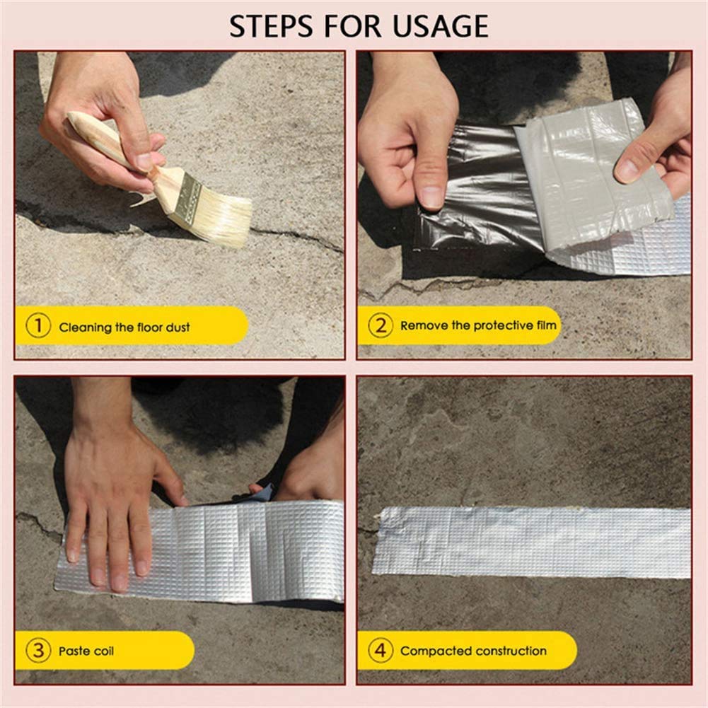 Butyl Tape Waterproof Tape Aluminum Foil Tape Sealan Tape,for RV Repair Window,Glass & EDPM Rubber Roof Patching - Image 2