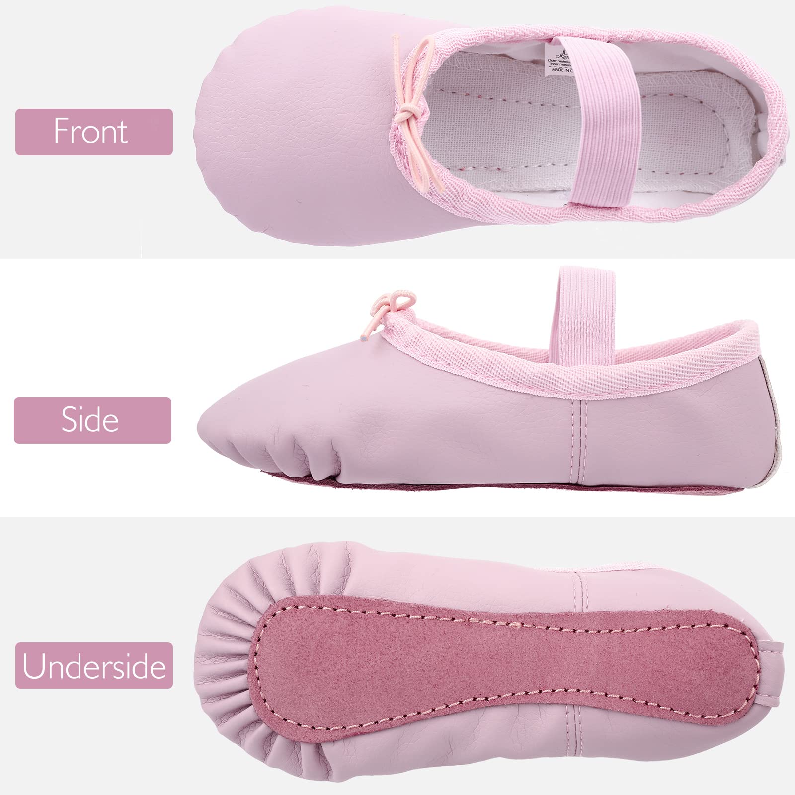 Scarpette Danza Classica Bambina Donna PU Pelle Scarpe Danza Ballo Suola Intera Scarpe da Ballerina