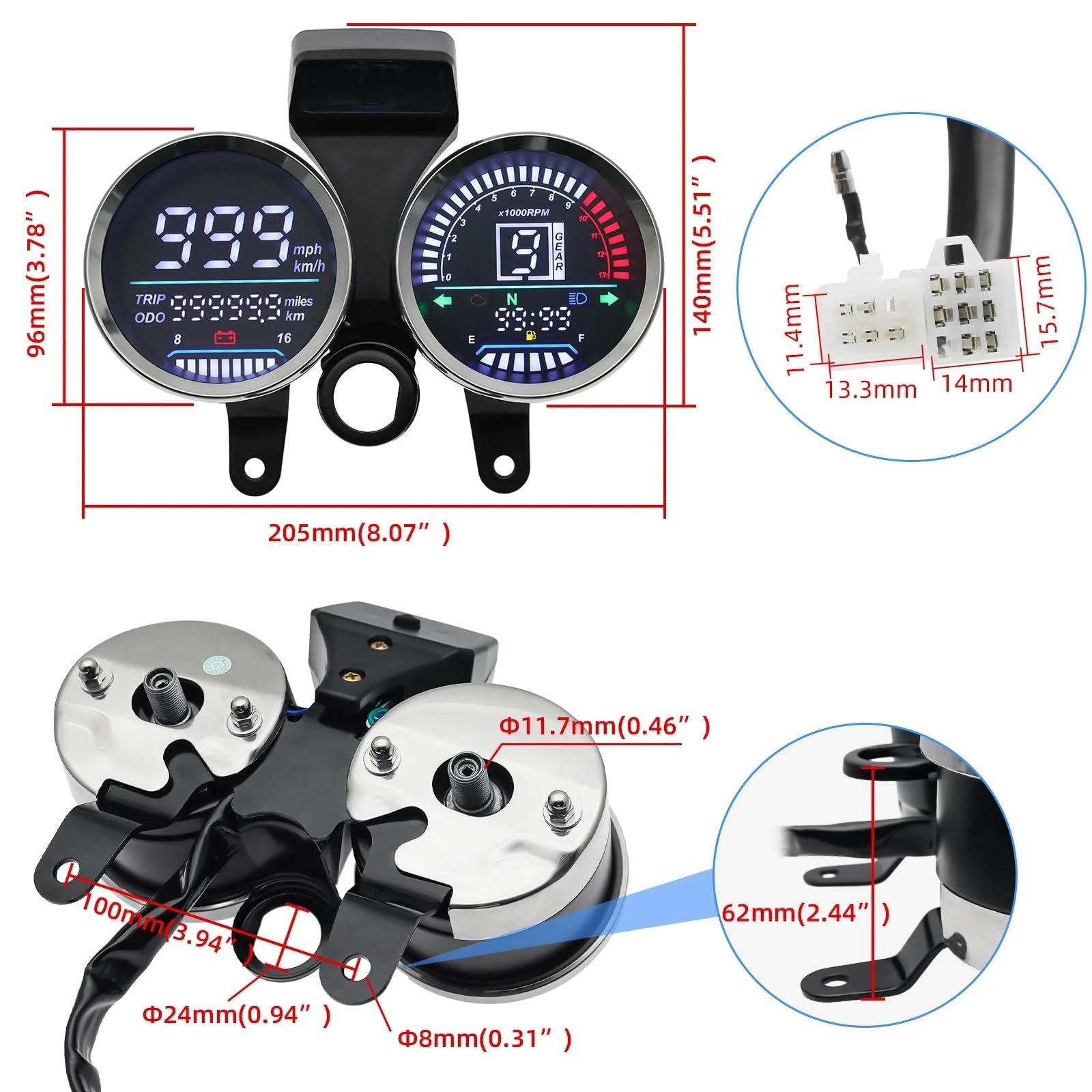 Compteurs de vitesse Pour Suzuki GN 125 Digital Meter Tachymètre numérique