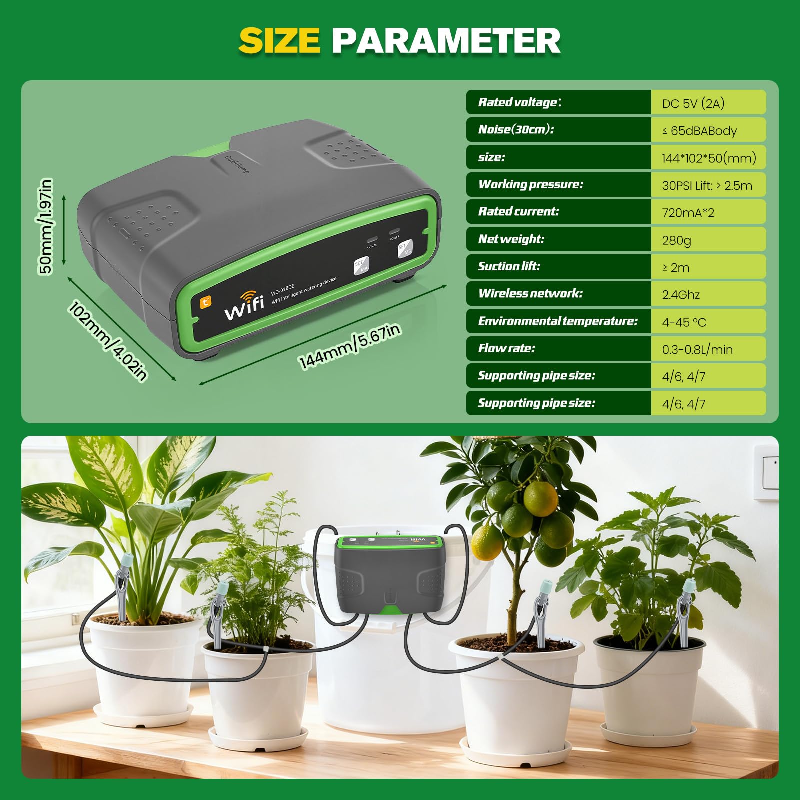 Système D'Irrigation Automatique Wifi Intérieur Avec Double Pompe Contrôle Par App Arrosage Automatique Pour 20 Plantes En Pot Balcon
