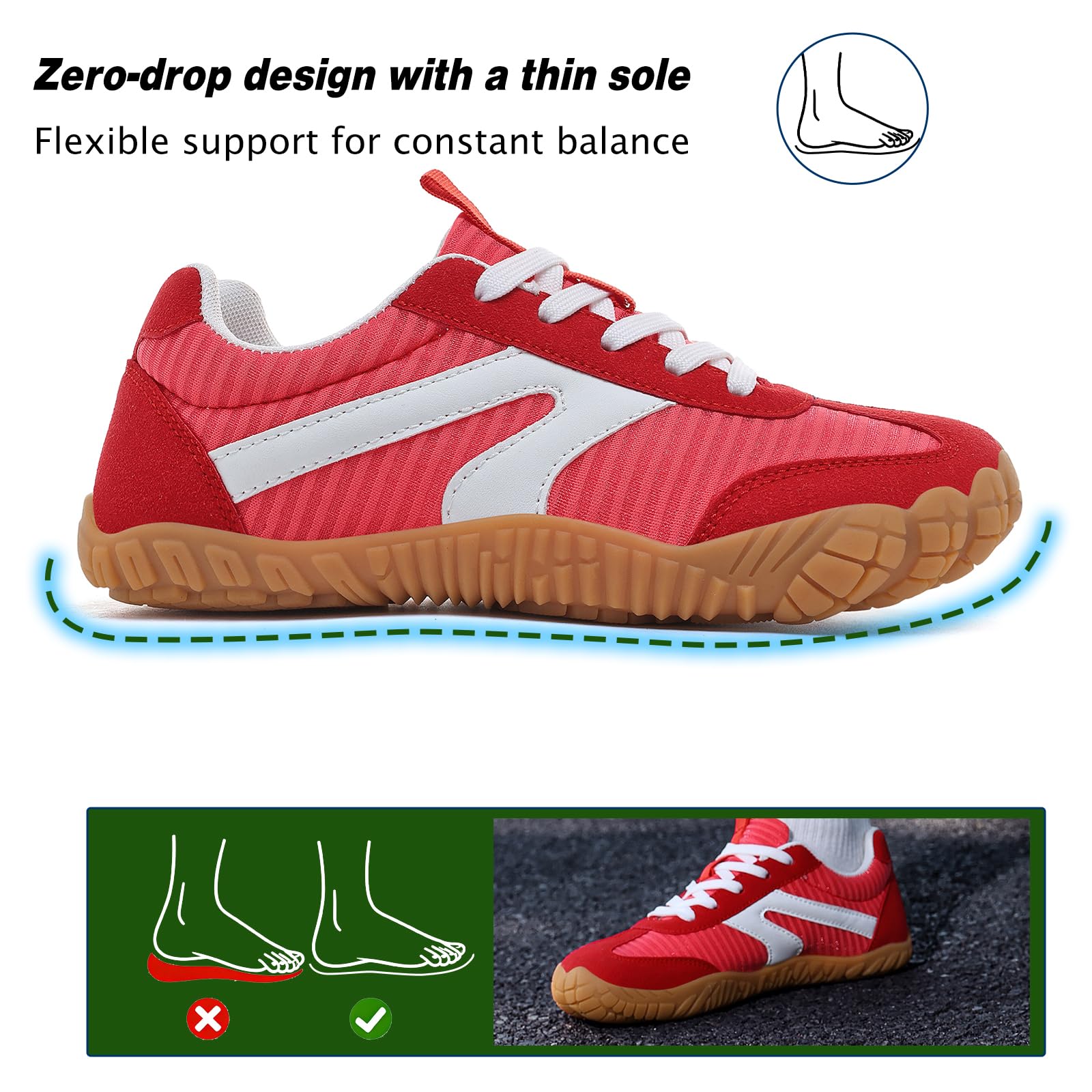 AONETIGER Buty Barefoot Męskie Damskie Minimalistyczne | Szerokie, lekkie, oddychające, wygodne, antypoślizgowe | idealne do wędrówek, biegania, siłowni, codziennych spacerów