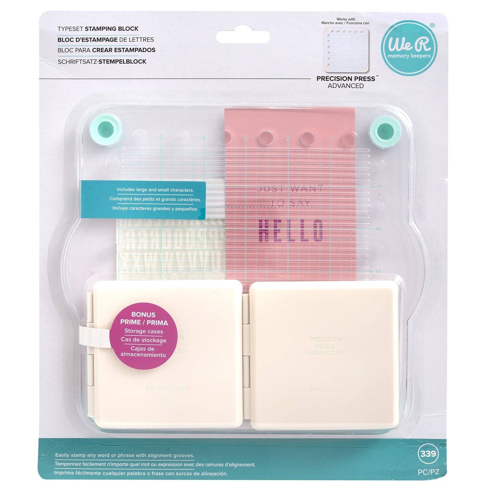 We R Memory Keepers Multicolour Wr Precision Press Adv Typeset Stampblock, Multi-Colour, Large