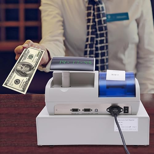 Miniatura 2 de Caja registradora Sistema de gestión de efectivo electrónica con cajón de efectivo, llaves y contraseñas para abrir, 7 métodos de pago