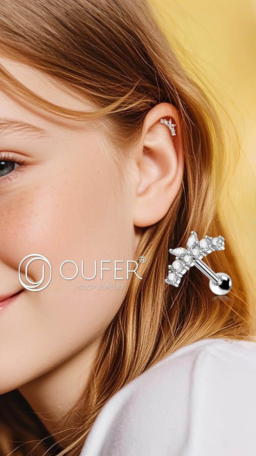 OUFER 16G gouden Conch Piercing binnendraad kraakbeen oorpiercing