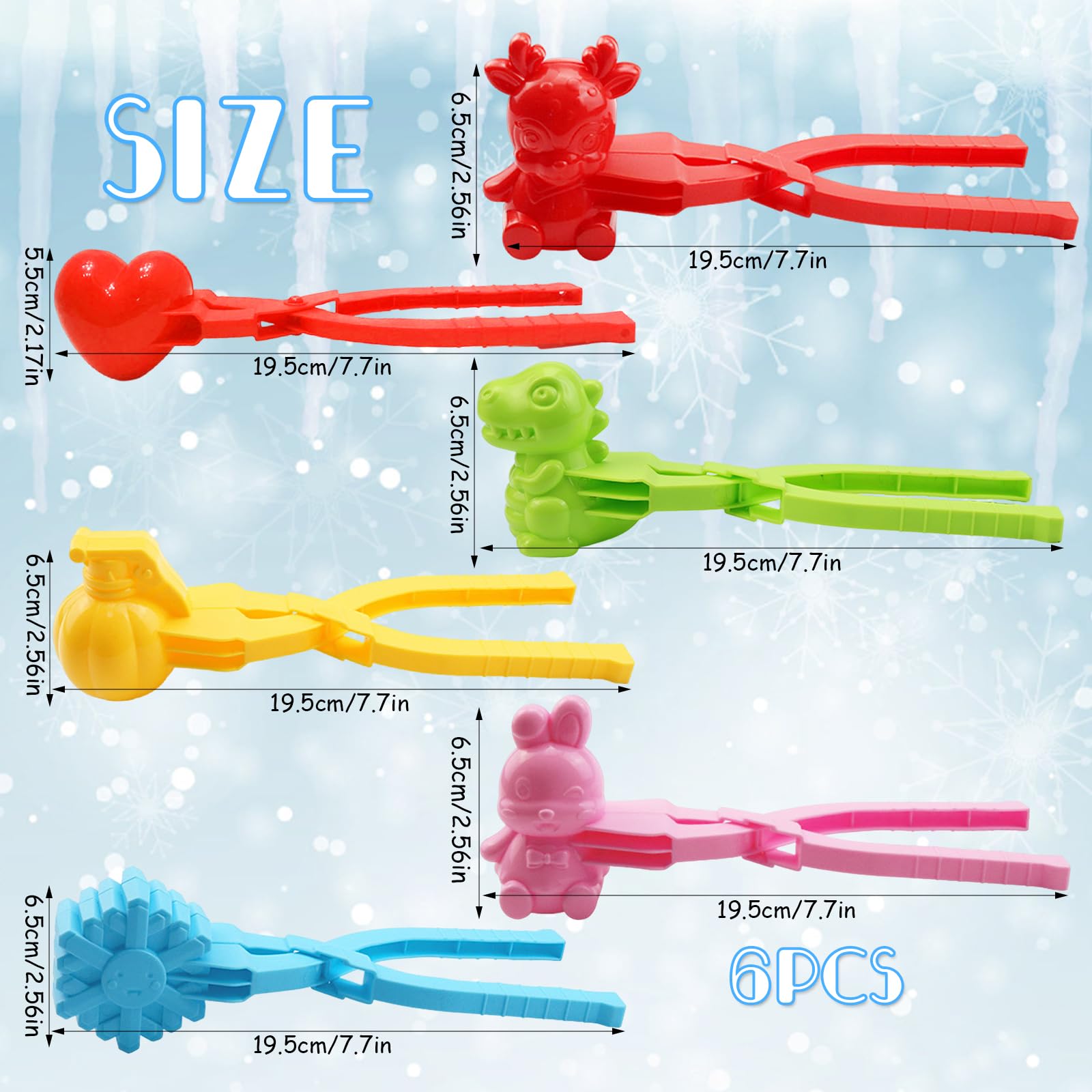 Molde de bolas de nieve 6 pinzas clip para nieve juguetes niños peleas