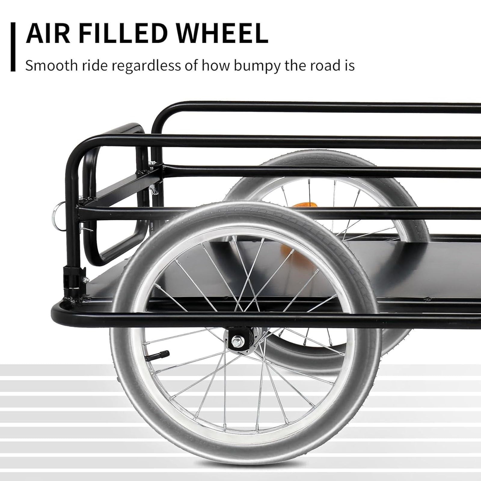 Remolque para Bicicleta Plegable, Carrito para Bicicleta Resistente, Almacenamiento Compacto, con Enganche Universal, diseño de reflectores Seguros, para Transportar mercancías Pesadas
