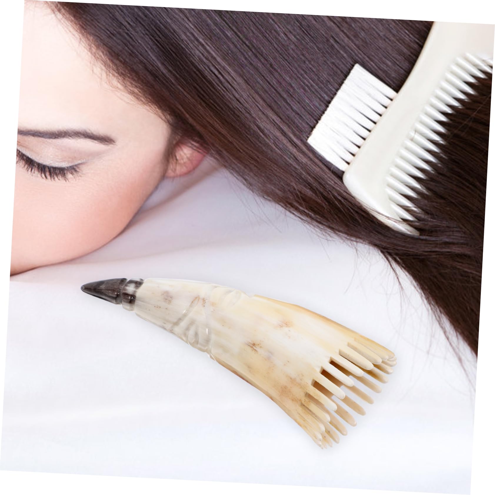 3 Stück Kopfhaut Massagekamm aus Horn Ergonomischer Kamm für und Kopfhautmassage Verbessert die Durchblutung und Lindert Juckreiz für Haarbehandlungen